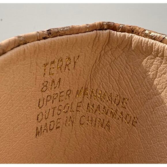 Matisse Terry Sandals Size 8M Platform Slide Open Toe Cork Gold Rose Beach - Picture 5 of 8